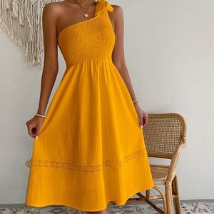 SHEIN VCAY one shoulder dress. Mango yellow/orange